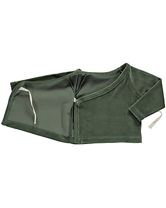Poudre Organic Top Incrociato a Maniche Lunghe Crocus - Verde Foresta - 100% Spugna di Cotone Bio Maglie Manica Lunga