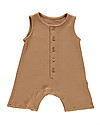 Poudre Organic Tutina Senza Maniche a Nido d'Ape - Indian Tan - 100% Cotone Bio Tutine Corte