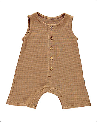 Poudre Organic Tutina Senza Maniche a Nido d'Ape - Indian Tan - 100% Cotone Bio Tutine Corte