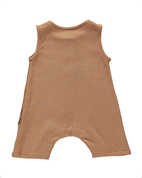Poudre Organic Tutina Senza Maniche a Nido d'Ape - Indian Tan - 100% Cotone Bio Tutine Corte