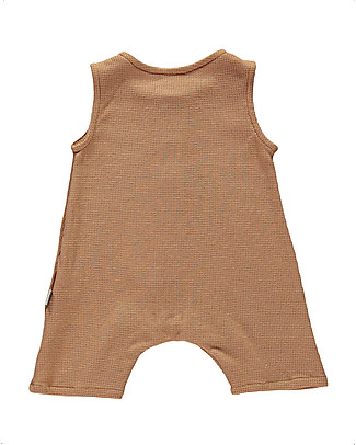 Poudre Organic Tutina Senza Maniche a Nido d'Ape - Indian Tan - 100% Cotone Bio Tutine Corte