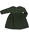 Poudre Organic Vestito a Maniche Lunghe Robe Liseron - Verde Foresta - 100% Doppia Garza di Cotone Bio Vestiti_