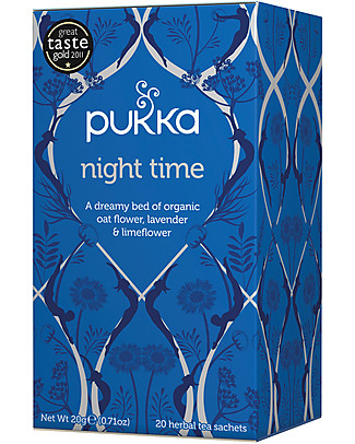 Pukka Night Time, Tisane with Oat Flowers, Lavender and Lime Flowers, 20 teabags – It promotes good sleep Infusions