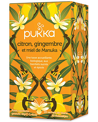 Pukka Tisana Limone, Zenzero e Miele di Manuka, 20 bustine - Stimola le difese del corpo Tisane