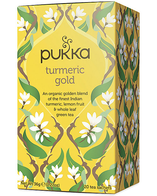 Pukka Turmeric Gold, Tisana al Limone, Curcumina e Tè Verde, 20 bustine -  Nutre e Rinvigorisce! unisex (bambini)