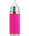 Pura Kiki Biberon Termico in Acciaio 250ml - Rosa - Tettarella Flusso Medio 3+ mesi Borracce Termiche