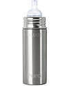 Pura Kiki Biberon Termico in Acciaio 266ml - Acciaio - Tettarella Flusso Medio (3+ mesi) Tettarelle