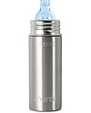 Pura Kiki Biberon Termico in Acciaio 266ml - Beccuccio Sippy 6+ Mesi - Acciaio Borracce Termiche