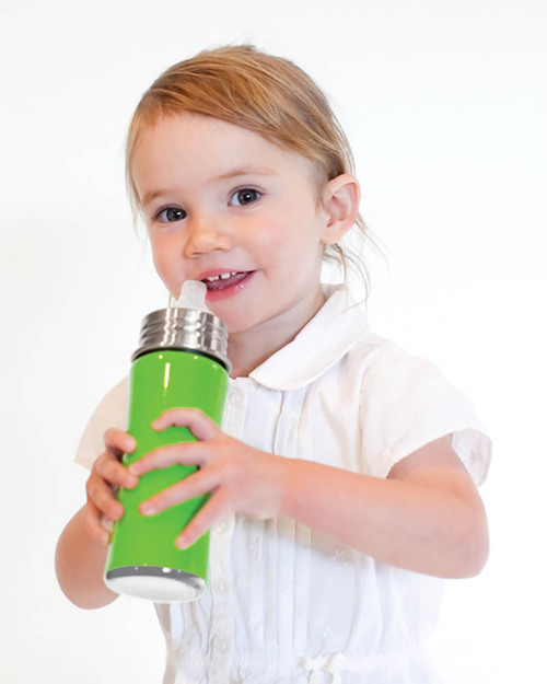 Pura Kiki Biberon Termico in Acciaio 266ml - Beccuccio Sippy - 6+ mesi - Verde Tettarelle