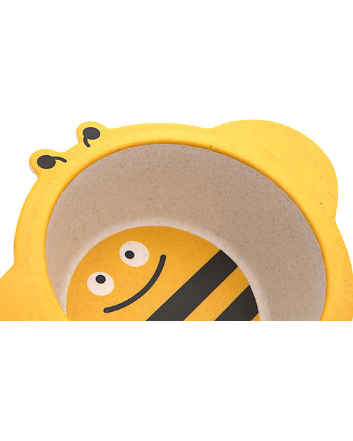 Pure Kids Set Pappa in Bambù, 3 pezzi, Ape - Biodegradabile, senza BPA, PVC o ftalati! Set Pappa
