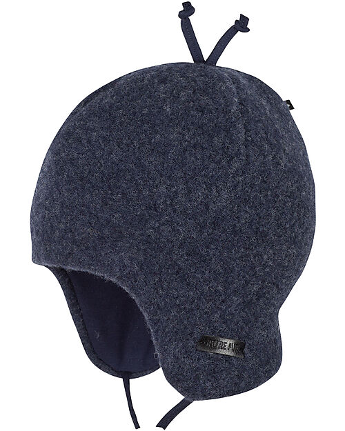 Pure Pure by Bauer Cappellino con Paraorecchie in Pile - Marine - 100% Lana Merino Bio GOTS Cappelli Invernali