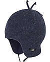 Pure Pure by Bauer Cappellino con Paraorecchie in Pile - Marine - 100% Lana Merino Bio GOTS Cappelli Invernali