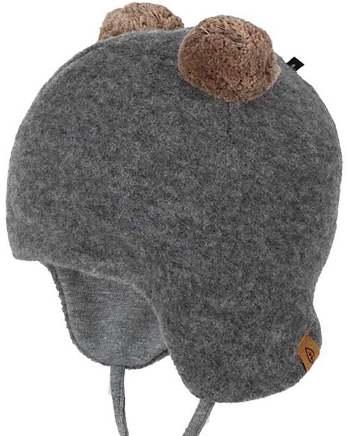 Pure Pure by Bauer Cappellino con Pompon - Grigio - 100% Lana Merino Bio GOTS Cappelli Invernali