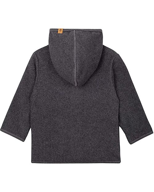 Pure Pure by Bauer Giacca in Pile - Bottoni in legno - Antracite - 100% Cotone Bio GOTS Giacche