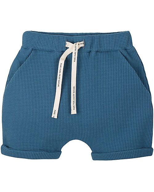 Pure Pure by Bauer Pantaloncini con Coulisse - Blu - Cotone Bio Certificato GOTS Pantaloni Corti