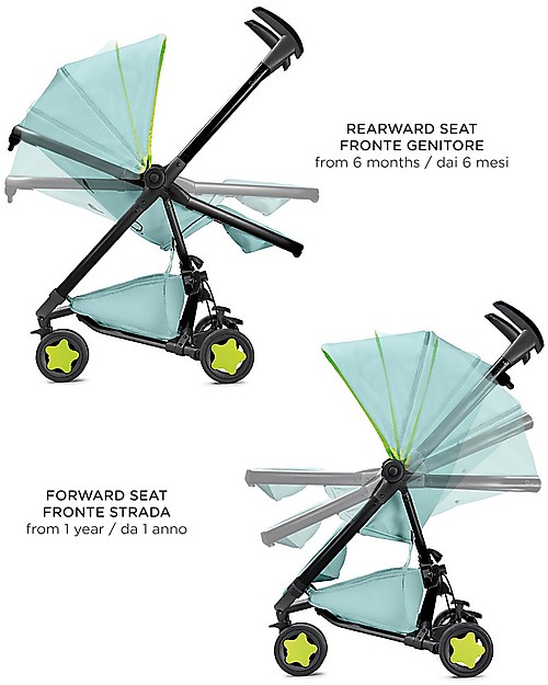 Quinny Zapp Xtra 2, Azzurro Chiaro - Passeggino 3 ruote ultra compatto! Passeggini Classici