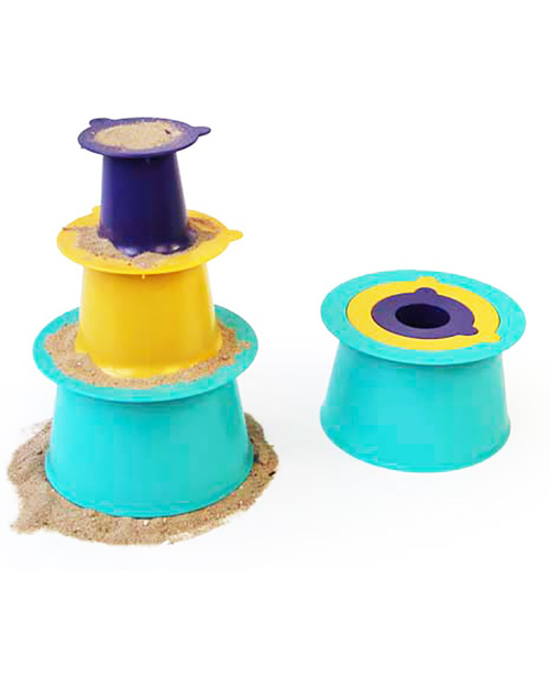 Quut Gioco Alto - Set 3 Stampi Impilabili per Castelli di Sabbia! Giochi da Spiaggia