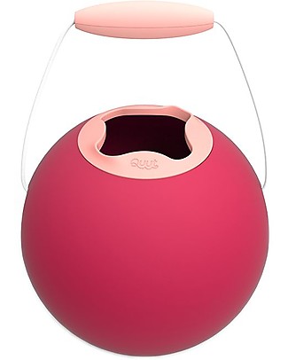 Quut Gioco Ballo - Secchiello Sferico da Spiaggia - Rosso Ciliegia (design innovativo!) Giochi Da Spiaggia