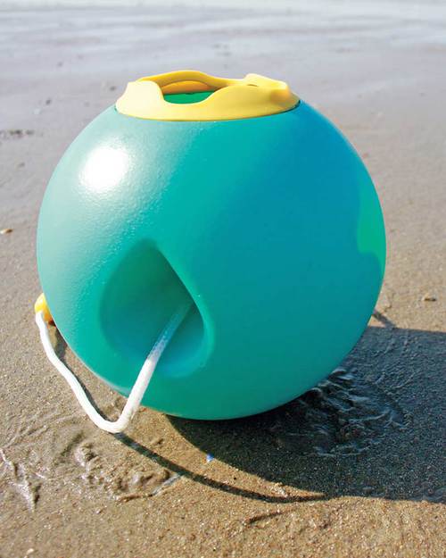 Quut Gioco Ballo - Secchiello Sferico da Spiaggia - Verde Laguna (design innovativo!) Giochi da Spiaggia