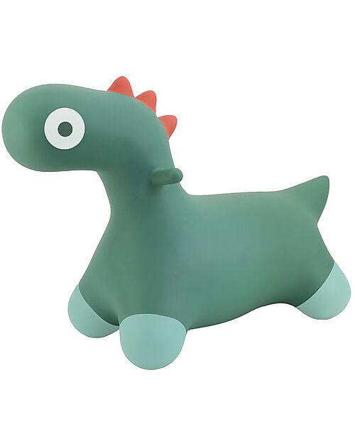 Quut Gioco Cavalcabile Gonfiabile - Hoppi Dino - Verde  - in Vinile Cavalcabili