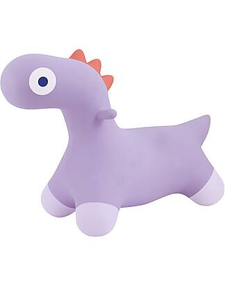 Quut Gioco Cavalcabile Gonfiabile - Hoppi Dino - Viola  - in Vinile Cavalcabili