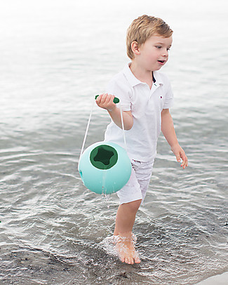 Quut Gioco Mini Ballo - Secchiello Sferico da Spiaggia - Celeste (design innovativo!) Giochi da Spiaggia