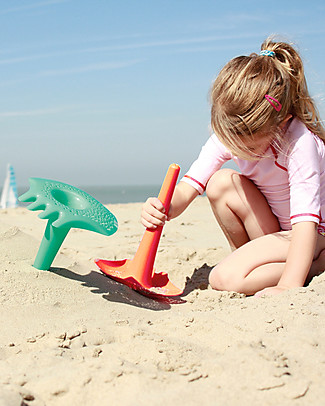 Quut Gioco Triplet - Paletta Multifunzione da Spiaggia - Arancione (design innovativo!) Giochi Da Spiaggia