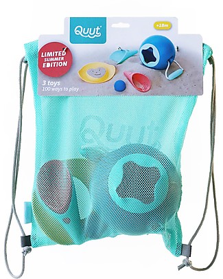 Quut Kit da Spiaggia: Secchiello Mini Ballo, Gioco Cuppi e Formina Cuore Giochi Da Spiaggia