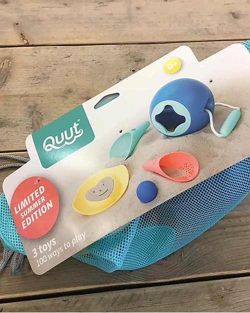 Quut Kit da Spiaggia: Secchiello Mini Ballo, Gioco Cuppi e Formina Cuore Giochi da Spiaggia