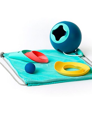 Quut Kit da Spiaggia: Secchiello Mini Ballo, Gioco Cuppi e Formina Cuore Giochi Da Spiaggia