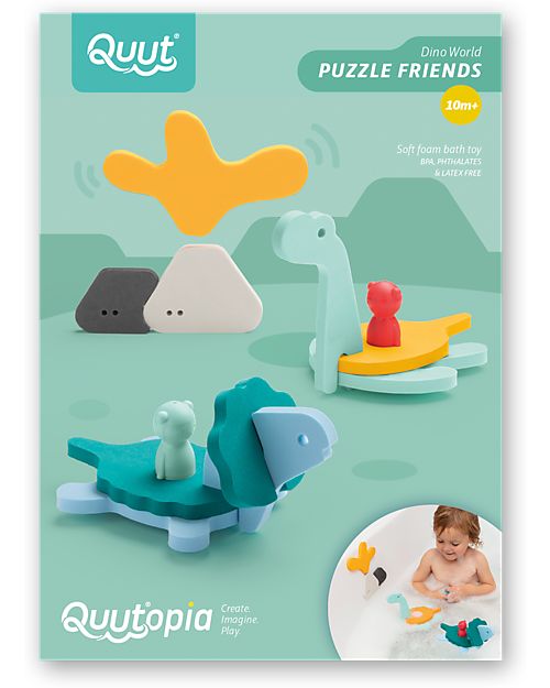 Quut Puzzle da Bagno dei Dinosauri - Dino World - Divertente ed Eco-friendly Giochi Bagno