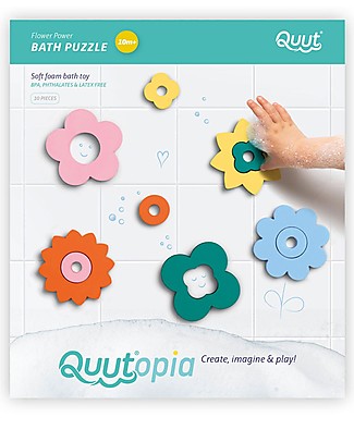 Quut Puzzle da Bagno dei Fiori - Stile Retrò Divertente ed Eco-friendly Vaschette e Accessori