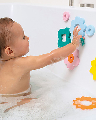 Quut Puzzle da Bagno dei Fiori - Stile Retrò Divertente ed Eco-friendly Vaschette e Accessori