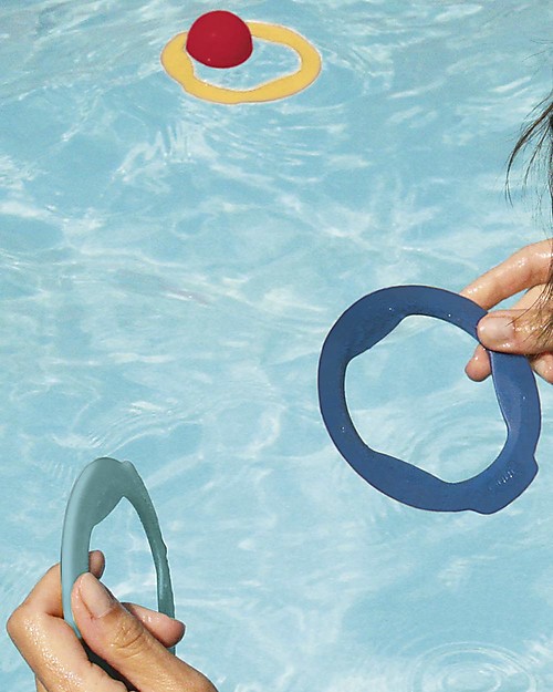 Quut Ringo set con 6 Anelli e una Pallina - Multicolore - Leggero e Amico dell'ambiente Giochi da Spiaggia