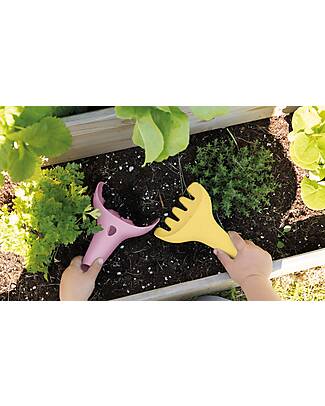 Quut Set Spiaggia - Rosa e Giallo - Palla/Annaffiatoio e Rastrello - con Borsa Colorata Giochi da Spiaggia