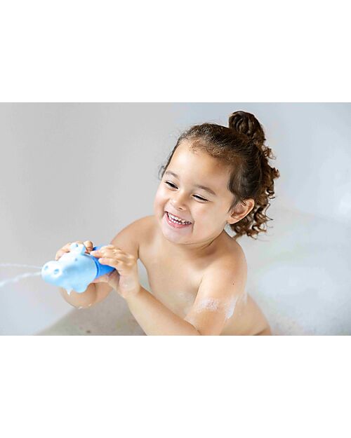 Quut Squeezi Hippo - Gioco da Bagno - Azzurro -  100% Silicone Giochi Bagno