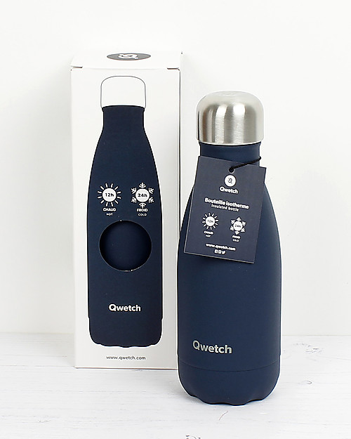 Qwetch Borraccia Termica in Acciaio Inox - Color Granito Blu - 260 ml Borracce Termiche