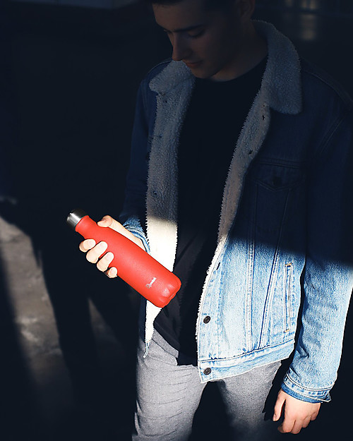 Qwetch Borraccia Termica in Acciaio Inox - Color Granito Rosso - 500 ml Borracce Termiche