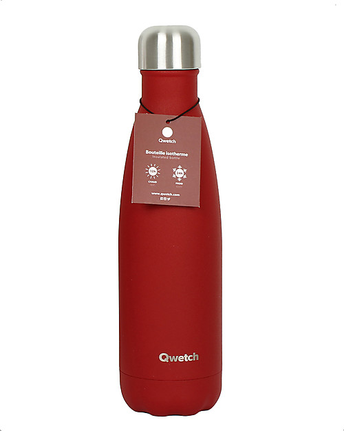 Qwetch Borraccia Termica in Acciaio Inox - Color Granito Rosso - 500 ml Borracce Termiche