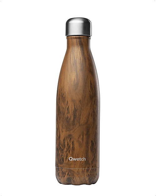 Qwetch Borraccia Termica in Acciaio Inox - Color Legno - 500 ml Borracce Termiche