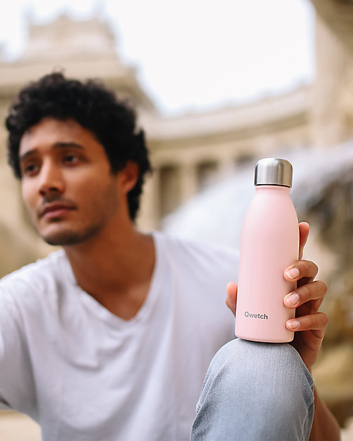 Qwetch Borraccia Termica in Acciaio Inox - Rosa Pastello - 260 ml Borracce Termiche