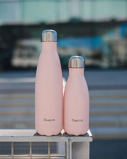 Qwetch Borraccia Termica in Acciaio Inox - Rosa Pastello - 260 ml Borracce Termiche