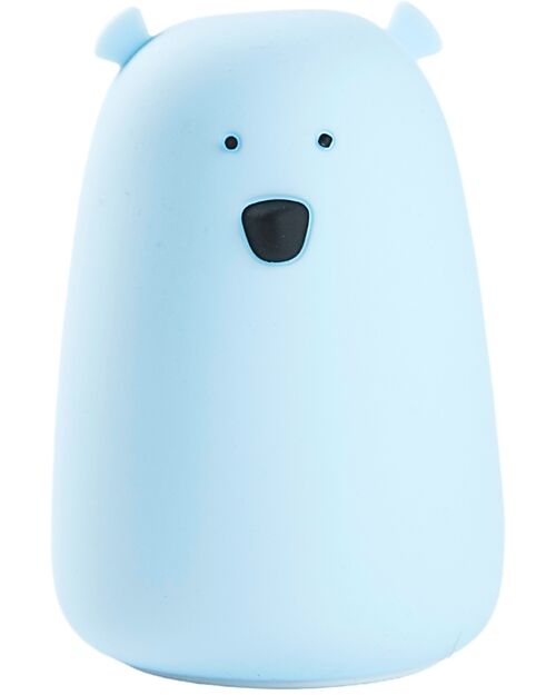 Rabbit & Friends Lampada da Notte Orsetto - Azzurro - Morbido Silicone - 16x10.7 cm Lampade da Notte