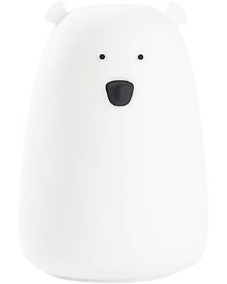 Rabbit & Friends Lampada da Notte Orsetto - Bianco - Morbido Silicone - 16x10.7 cm Lampade da Notte