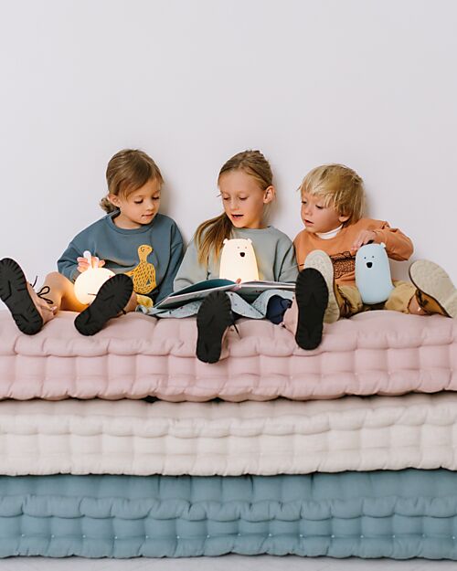 Rabbit & Friends Lampada da Notte Orsetto - Bianco - Morbido Silicone - 16x10.7 cm Lampade da Notte