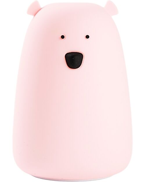 Rabbit & Friends Lampada da Notte Orsetto - Rosa - Morbido Silicone - 16x10.7 cm Lampade da Notte