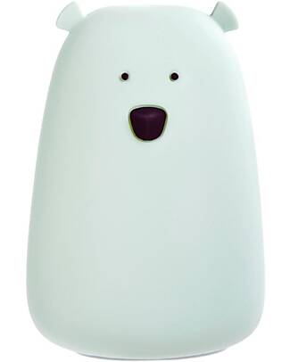 Rabbit & Friends Lampada da Notte Orsetto - Salvia - Morbido Silicone - 16x10.7 cm Lampade da Notte