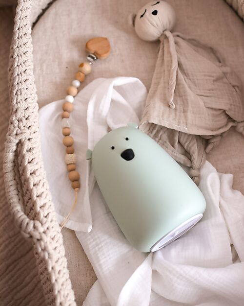 Rabbit & Friends Lampada da Notte Orsetto - Salvia - Morbido Silicone - 16x10.7 cm Lampade da Notte