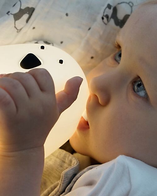 Rabbit & Friends Luce da Notte Orsetto in Morbido Silicone - Bianco - Con Telecomando Lampade da Notte