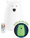 Rabbit & Friends Luce da Notte Orsetto in Morbido Silicone - Glow - Con Telecomando - Si Illumina al Buio! Lampade da Notte